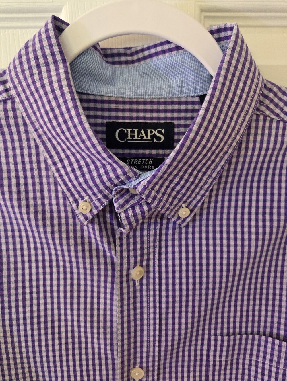 Chaps Purple Check Button Down Shirt